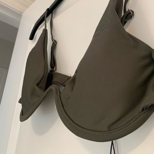 BRAND NEW army green bikini top w underwire